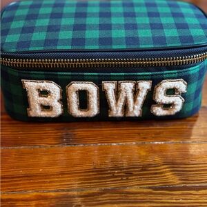 Stoney Clover Lane Dear Diary Plaid Open Top Pouch With Bows Patches